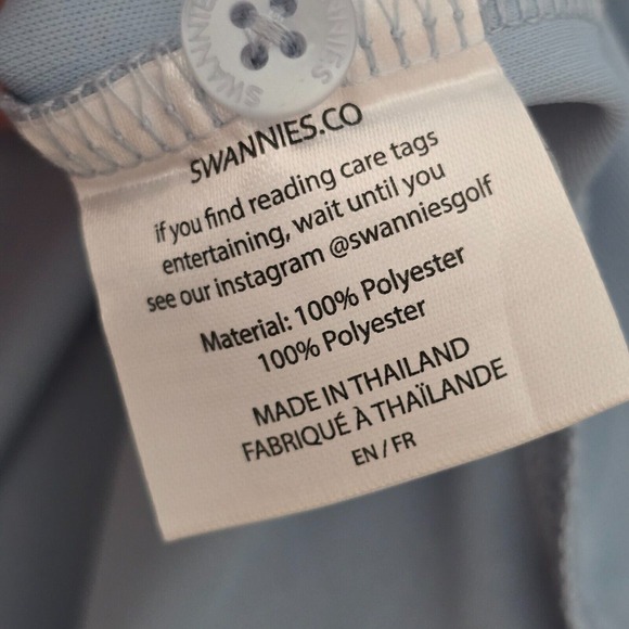 Swannies Mens Stretch Polo Shirt Size 2XL Blue Golf Logo Animal Print Active - Picture 8 of 12